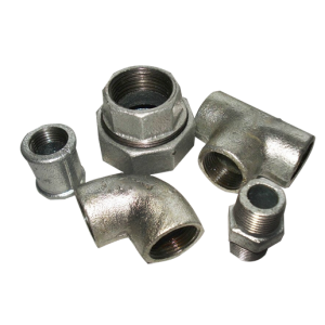 Plain Hot Dipped Galv. Malleable Iron Pipe Fittings with BS threads,